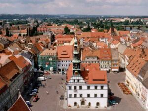 Blick vom Kirchturm auf den Marktplatz